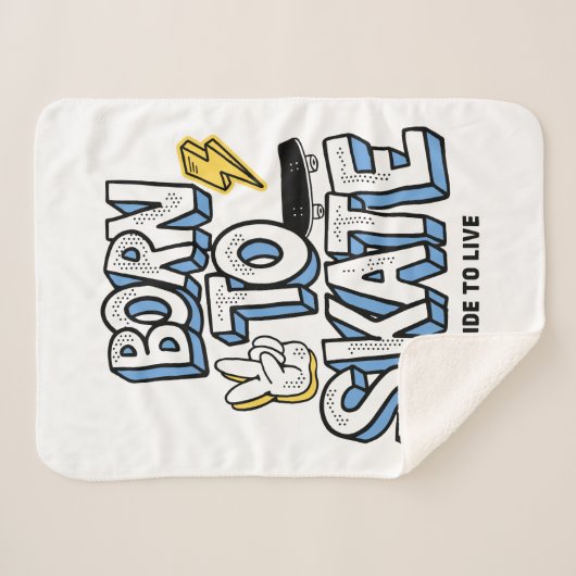 Geboren in Schaats Ride to Live Sherpa Deken (Voorkant (horizontaal))