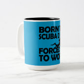 Geboren in Scuba Dive Tweekleurige Koffiemok (Voorkant links)