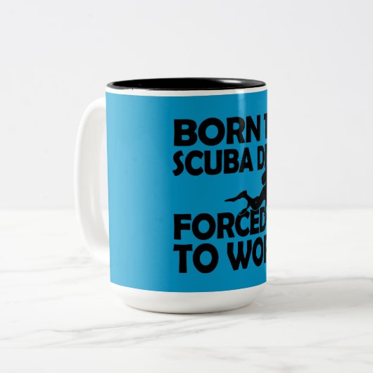 Geboren in Scuba Dive Tweekleurige Koffiemok (Voorkant links)
