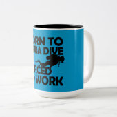 Geboren in Scuba Dive Tweekleurige Koffiemok (Voorkant rechts)