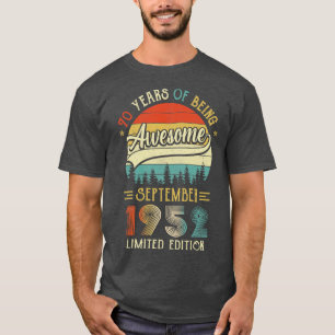 Geboren in september 1952 70e verjaardag in 1952 7 t-shirt