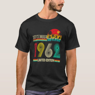 Geboren in september 1962, Vintage 60e verjaardag T-shirt