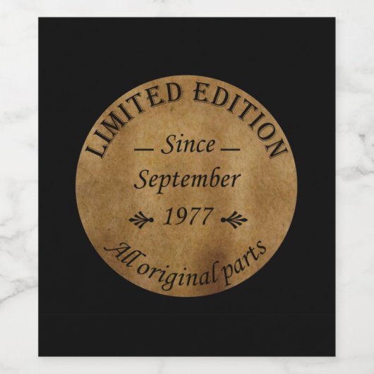 geboren in september 1977classic retro rustic wijn etiket (Enkel label)