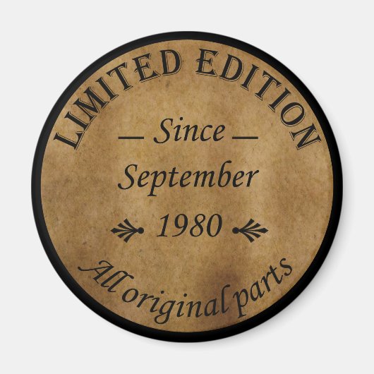 geboren in september 1980  verjaardag magneet (Voorkant)