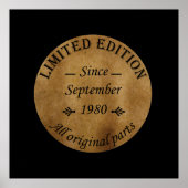 geboren in september 1980  verjaardag poster (Voorkant)