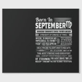 Geboren in september virgo grappig verjaardagsgesc cadeaupapier (Vlak)