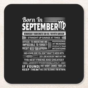 Geboren in september virgo grappig verjaardagsgesc kartonnen onderzetters
