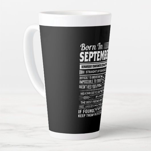 Geboren in september virgo grappig verjaardagsgesc latte mok (Linkerhoek)