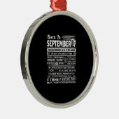 Geboren in september virgo grappig verjaardagsgesc metalen ornament (Rechts)