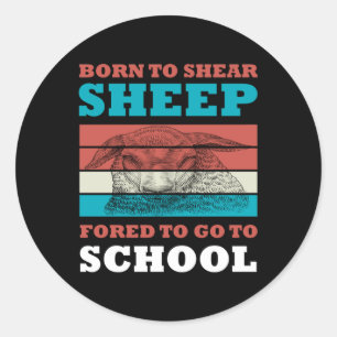 Geboren in Shear Sheep die naar de schoolgeit moet Ronde Sticker