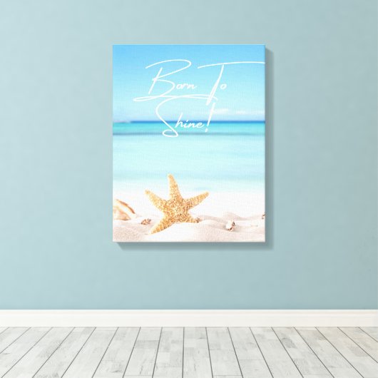 Geboren in Shine Canvas Afdruk (Insitu (Houten vloer))