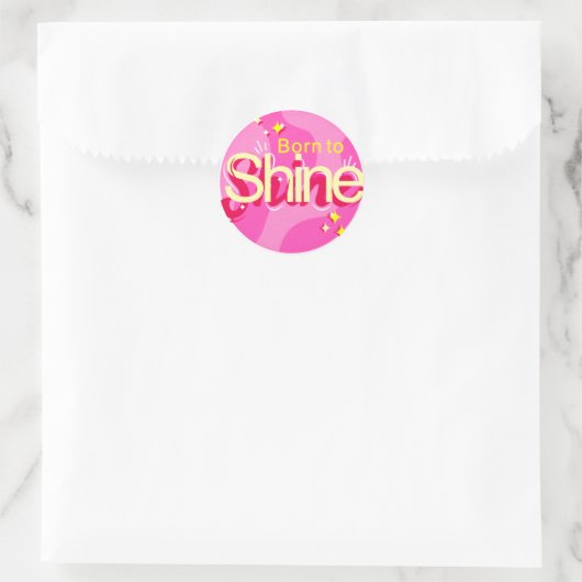 Geboren in Shine Ronde Sticker (Tas)