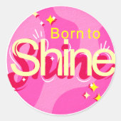 Geboren in Shine Ronde Sticker (Voorkant)