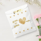 Geboren in Shine White Favor Bags Bedankzakje (Gezegeld)