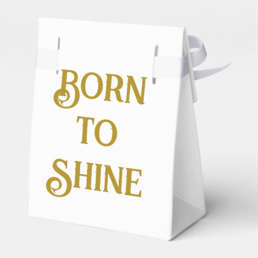 Geboren in Shine White Favor Box Bedankdoosjes (Achterkant)