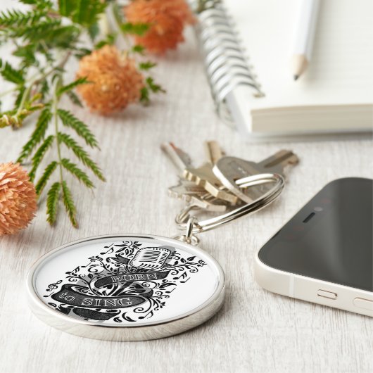 Geboren in Sing Gifts Sleutelhanger (Zijkant)