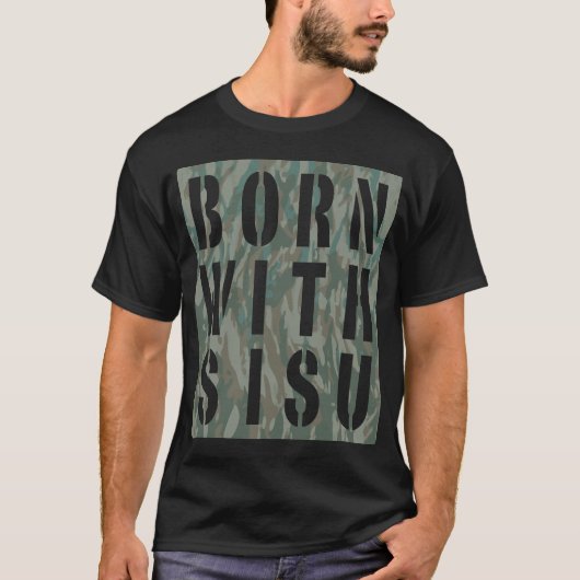 Geboren in Sisu Camo 3 T-shirt (Voorkant)