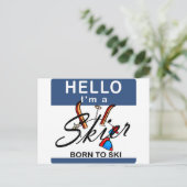 Geboren in Ski Briefkaart (Staand voorkant)