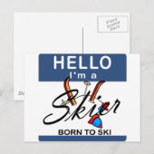 Geboren in Ski Briefkaart (Voorkant / Achterkant)