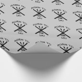 Geboren in Ski Cadeaupapier (Hoek)