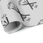 Geboren in Ski Cadeaupapier (Rol Hoek)