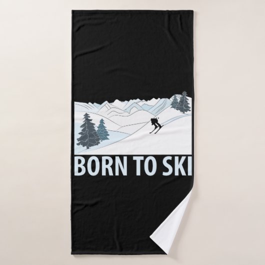 Geboren in Ski Winter Sports Badhanddoek (Badhanddoek)