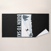 Geboren in Ski Winter Sports Badhanddoek (Badhanddoek)