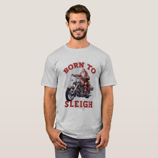 Geboren in Sleigh Santa T-shirt (Voorkant volledig)
