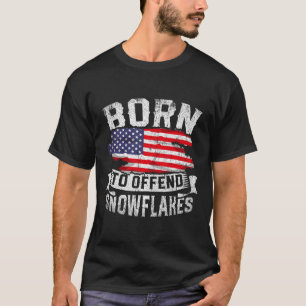 Geboren in Snowflakes US Flag Funny American R T-shirt