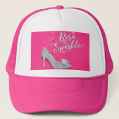 Geboren in Sparkle Cinderella Slipper Shoe Glitter Trucker Pet (Voorkant)