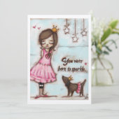 Geboren in Sparkle - Frameable Art Kaart (Staand voorkant)