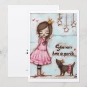 Geboren in Sparkle - Frameable Art Kaart (Voorkant / Achterkant)