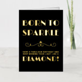 Geboren in Sparkle  Typographic Birthday Gold Folie Wenskaart (Voorkant)