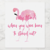 Geboren in Stan Out Flamingo Wijn Etiket (Enkel label)