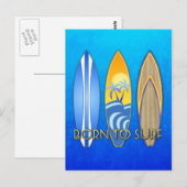 Geboren in Surf Briefkaart (Voorkant / Achterkant)
