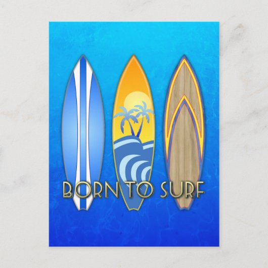 Geboren in Surf Briefkaart (Voorkant)