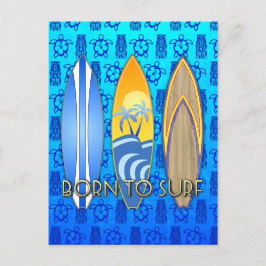 Geboren in Surf Briefkaart (Voorkant)