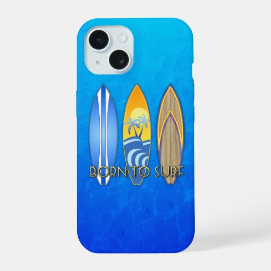 Geboren in Surf iPhone 15 Case (Achterkant)