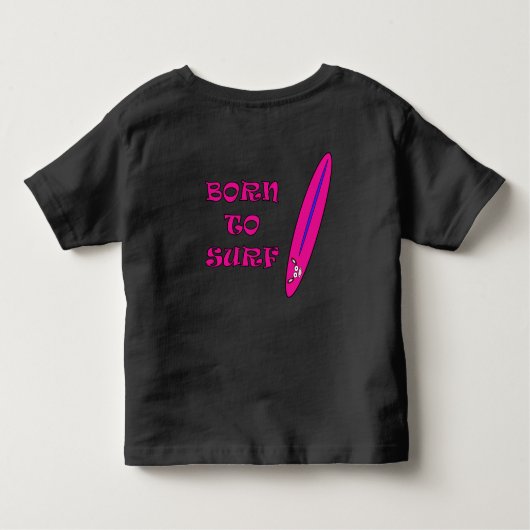 Geboren in Surf Mooja Surfboard Kinder Shirts (Achterkant)