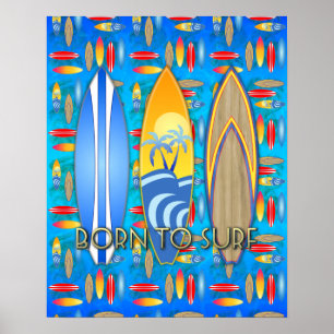 Geboren in Surf Poster