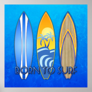 Geboren in Surf Poster