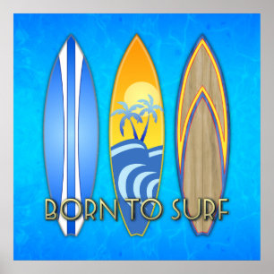 Geboren in Surf Poster