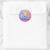 Geboren in Surf Ronde Sticker (Tas)