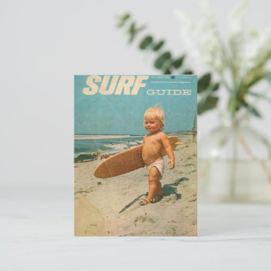 Geboren in Surf | Schattige  surfen Briefkaart (Staand voorkant)