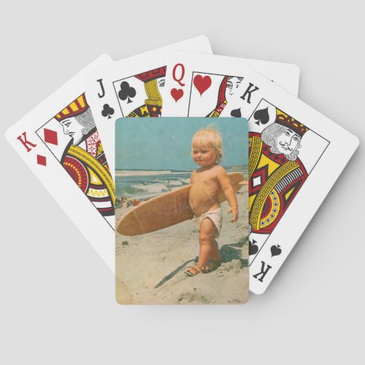 Geboren in Surf | Schattige surfen Pokerkaarten (Achterkant)