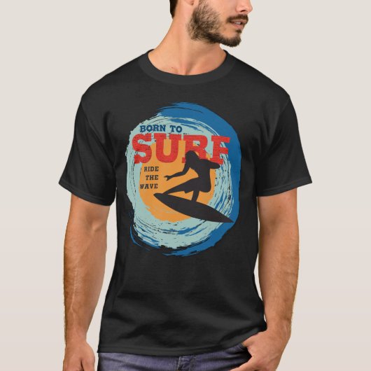 Geboren in Surf T-shirt (Voorkant)
