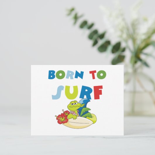 Geboren in Surf T-shirts en cadeautjes Briefkaart (Staand voorkant)