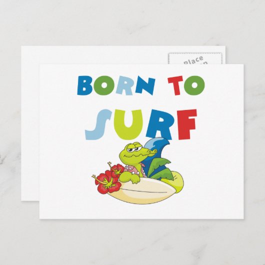 Geboren in Surf T-shirts en cadeautjes Briefkaart (Voorkant / Achterkant)