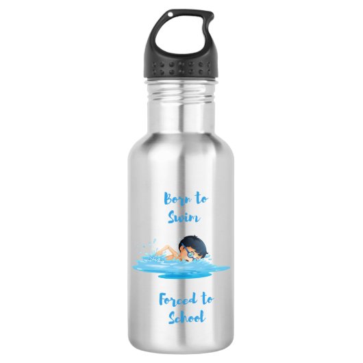 Geboren in Swim Forced naar school Waterfles (Voorkant)