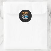 Geboren in Swim Ronde Sticker (Tas)